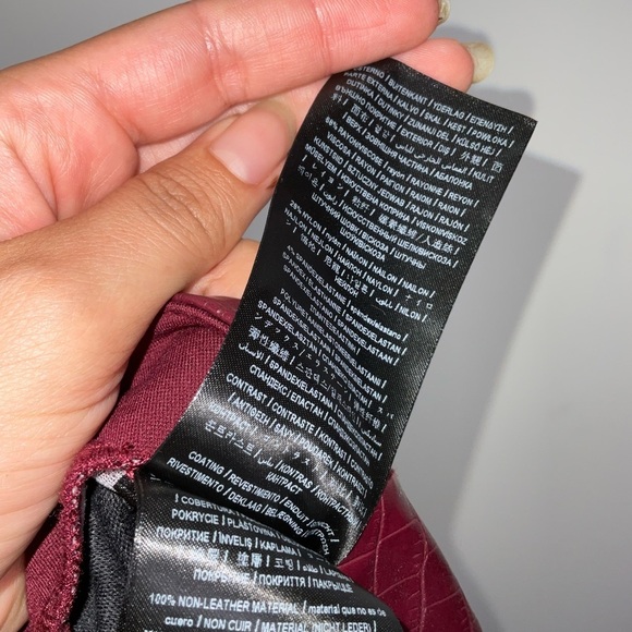 Guess High Waisted Burgundy Candra Faux Alligator Print Midi Skirt | Size S - Picture 6 of 7